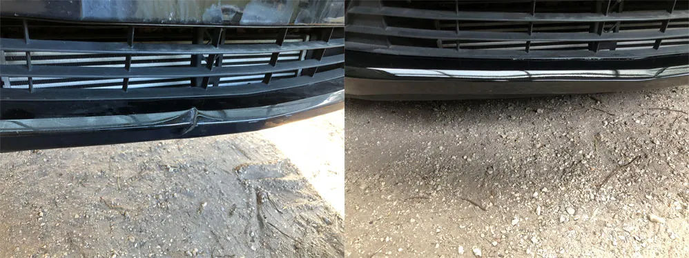 Bumper repair before and after, Dent & Scratch Direct