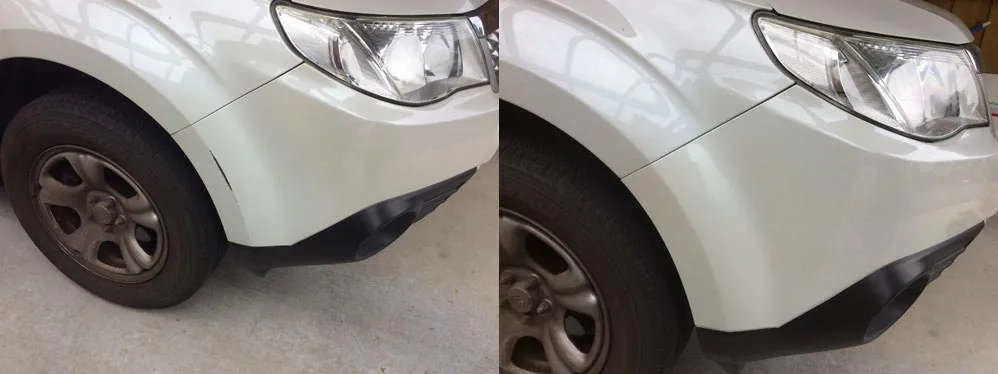 Bumper repair before and after, Dent & Scratch Direct