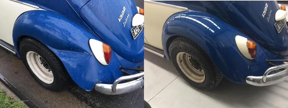 Bumper repair before and after, Dent & Scratch Direct