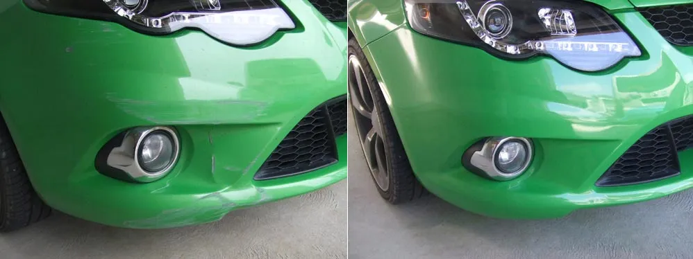 Bumper repair before and after, Dent & Scratch Direct