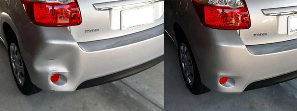 Bumper repair before and after, Dent & Scratch Direct