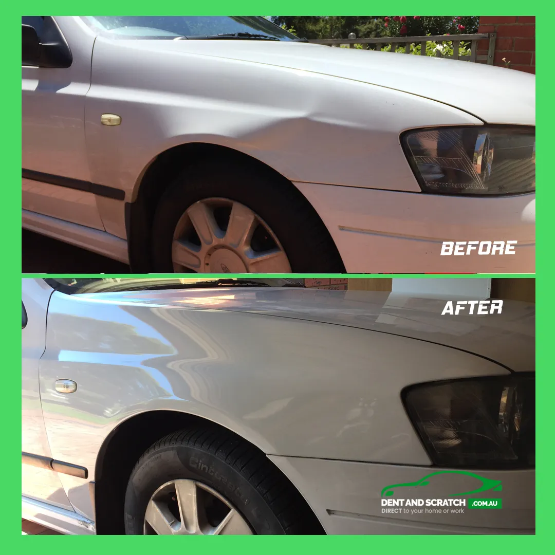 Car paint repair before and after, Dent & Scratch Direct