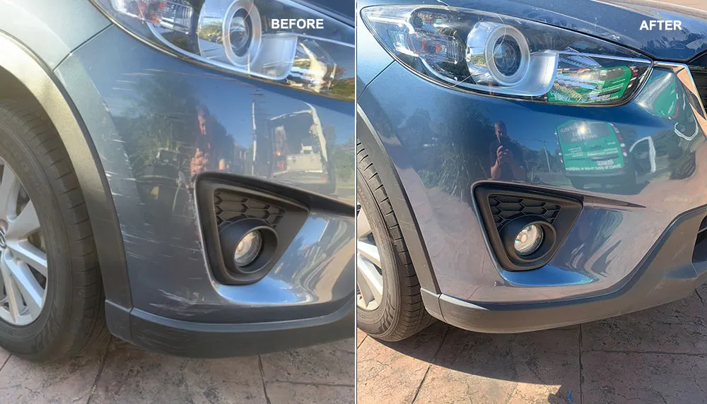 Car paint repair before and after, Dent & Scratch Direct