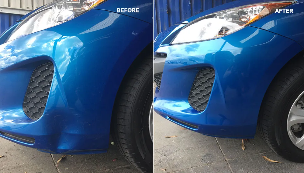 Car paint repair before and after, Dent & Scratch Direct