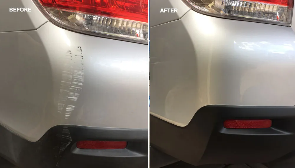 Car paint repair before and after, Dent & Scratch Direct