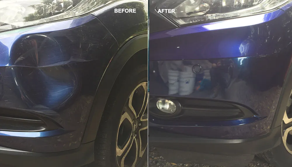 Car paint repair before and after, Dent & Scratch Direct