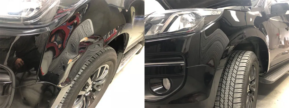 Car paint repair before and after, Dent & Scratch Direct