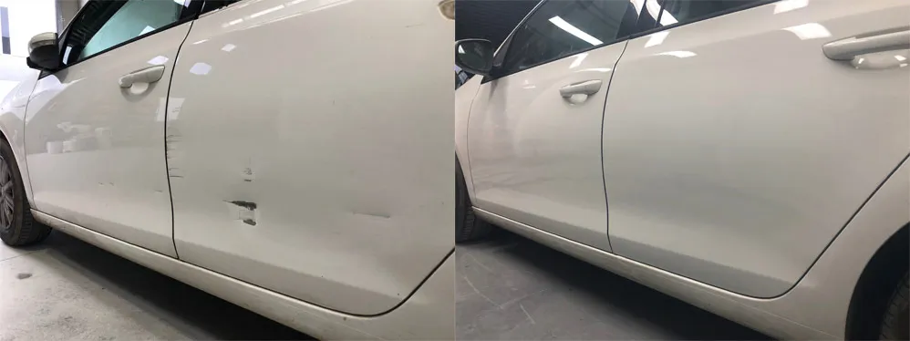 Car paint repair before and after, Dent & Scratch Direct
