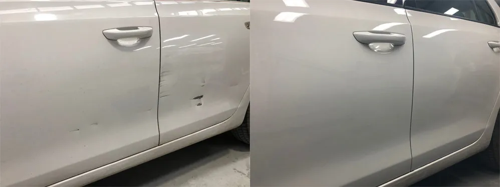 Car paint repair before and after, Dent & Scratch Direct