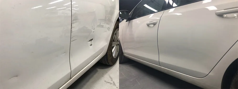 Car paint repair before and after, Dent & Scratch Direct