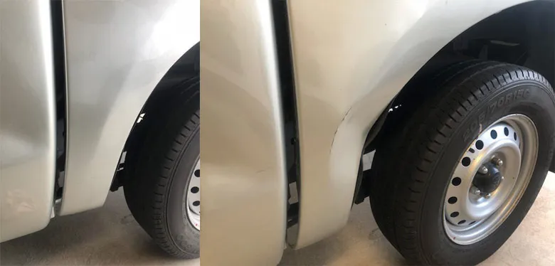 Car paint repair before and after, Dent & Scratch Direct