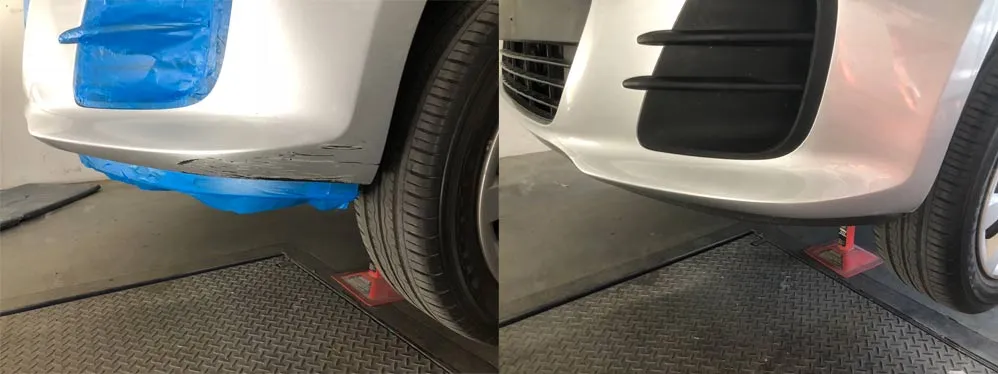 Car paint repair before and after, Dent & Scratch Direct