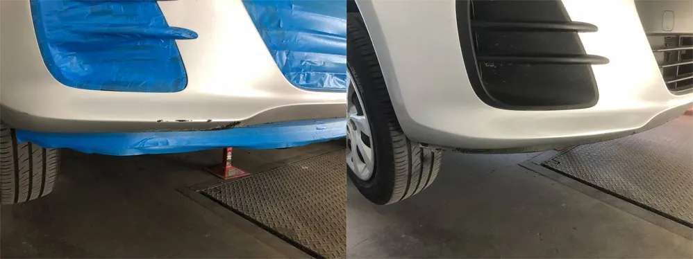 Car paint repair before and after, Dent & Scratch Direct
