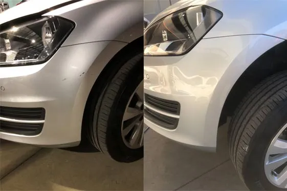 Car paint repair before and after, Dent & Scratch Direct