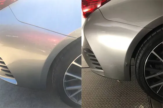 Car paint repair before and after, Dent & Scratch Direct