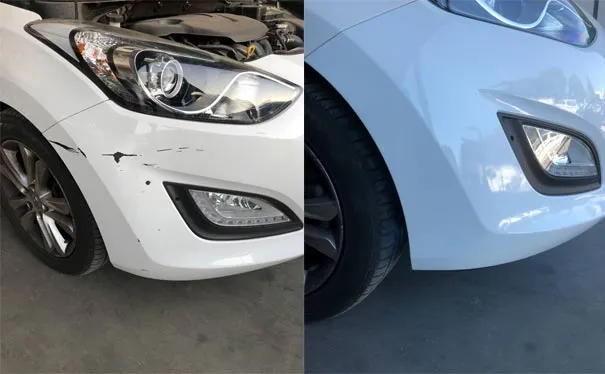 Car paint repair before and after, Dent & Scratch Direct