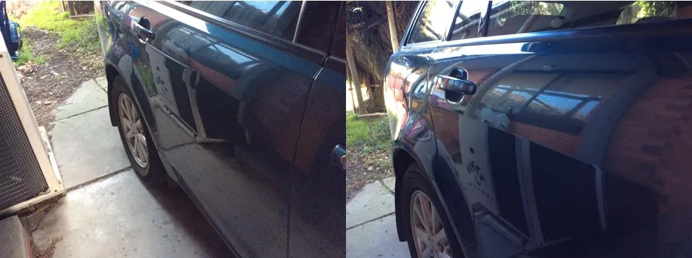Car paint repair before and after, Dent & Scratch Direct