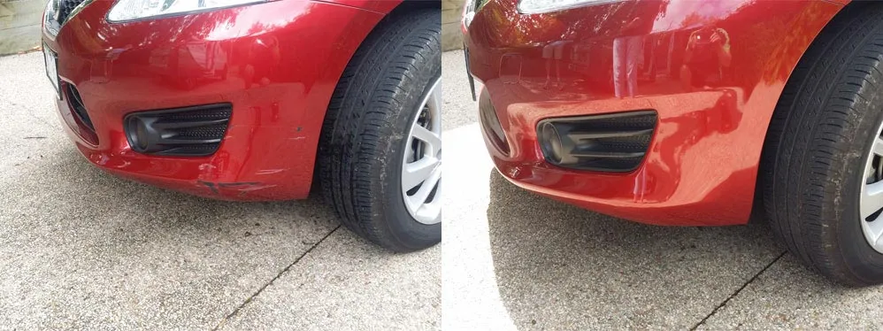 Car paint repair before and after, Dent & Scratch Direct