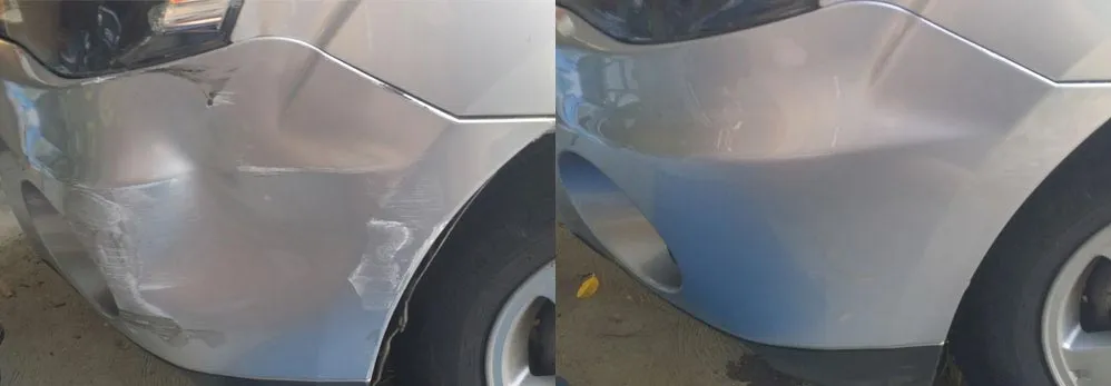 Car paint repair before and after, Dent & Scratch Direct