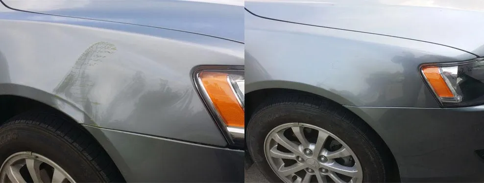 Car paint repair before and after, Dent & Scratch Direct