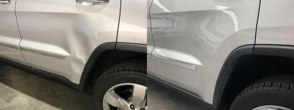 Car paint repair before and after, Dent & Scratch Direct