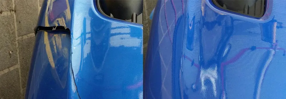 Car paint repair before and after, Dent & Scratch Direct