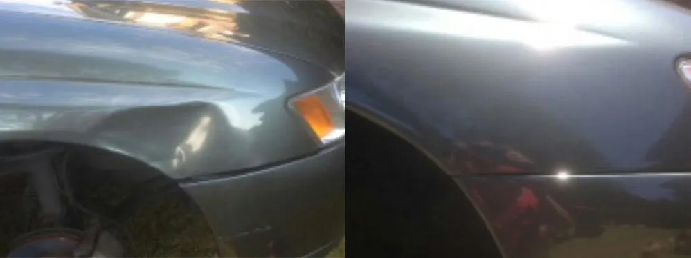 Car paint repair before and after, Dent & Scratch Direct