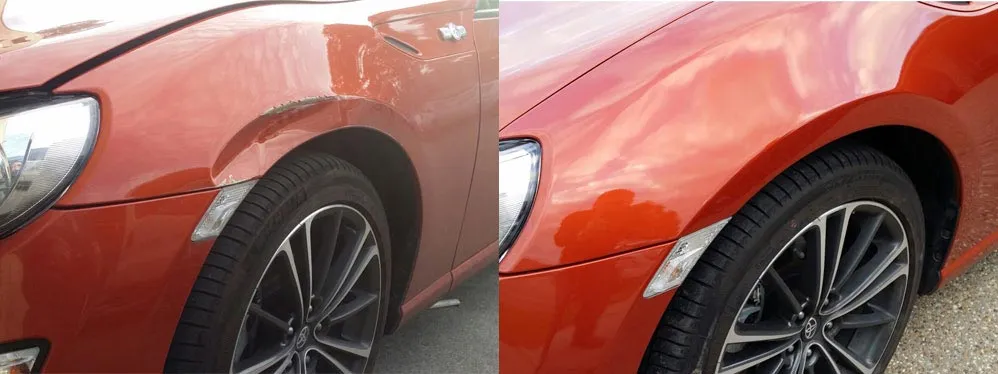 Car paint repair before and after, Dent & Scratch Direct