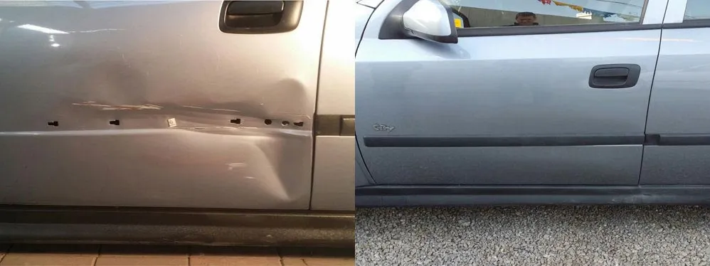 Car paint repair before and after, Dent & Scratch Direct