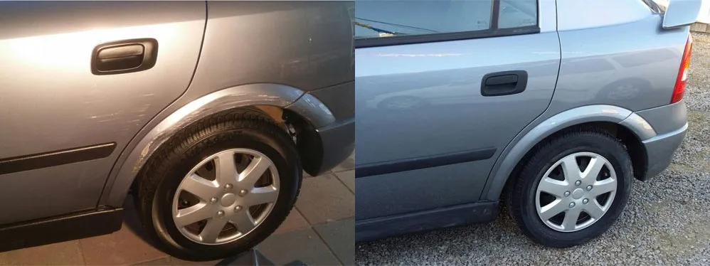 Car paint repair before and after, Dent & Scratch Direct