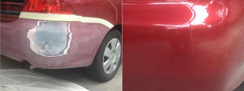 Car paint repair before and after, Dent & Scratch Direct