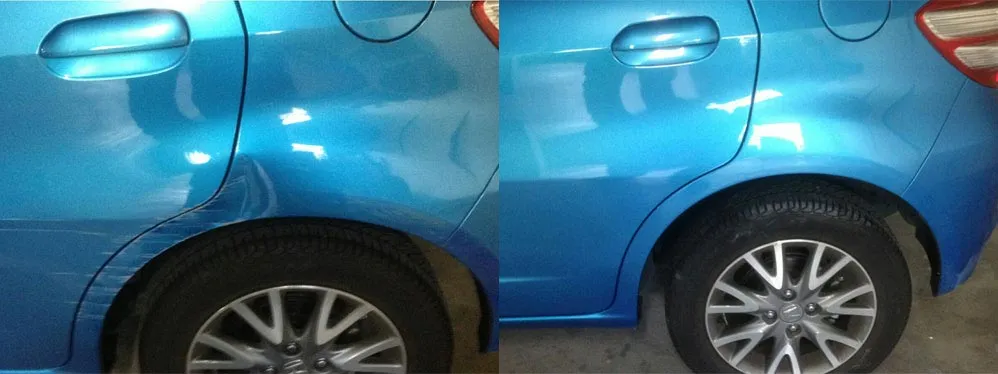 Car paint repair before and after, Dent & Scratch Direct