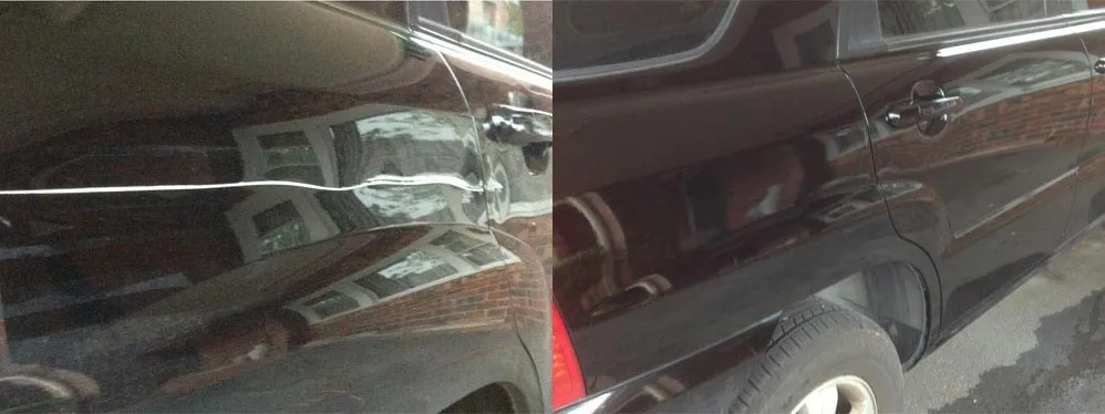 Car paint repair before and after, Dent & Scratch Direct