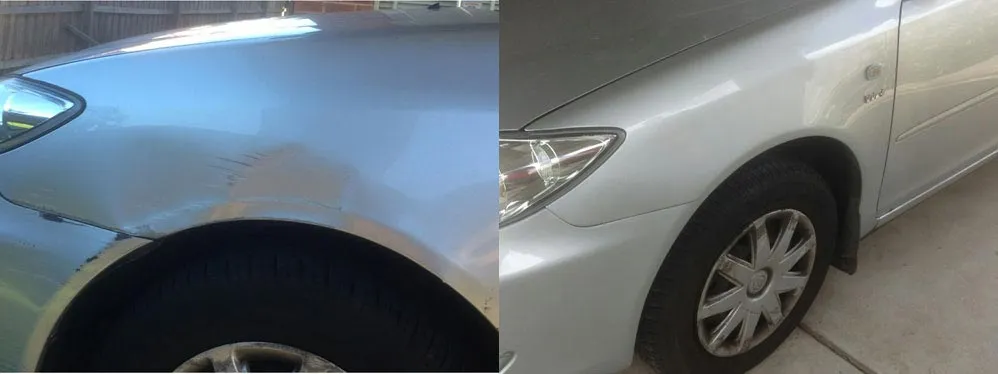 Car paint repair before and after, Dent & Scratch Direct