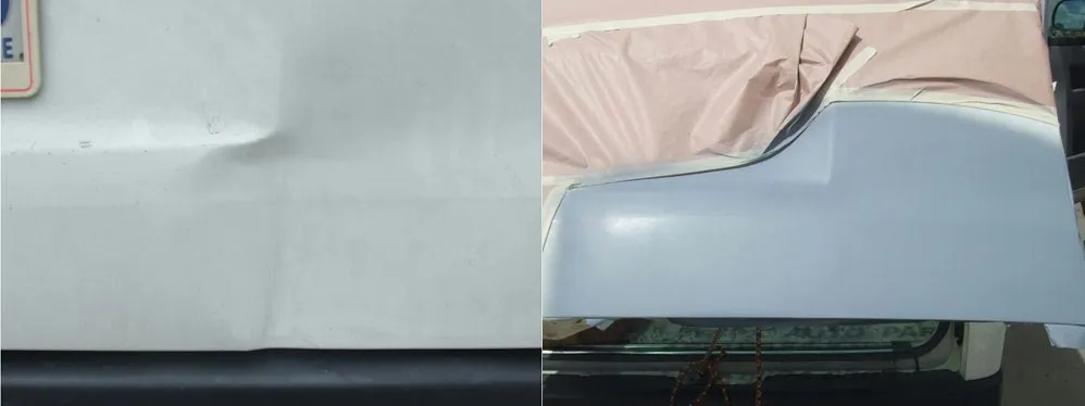 Car paint repair before and after, Dent & Scratch Direct