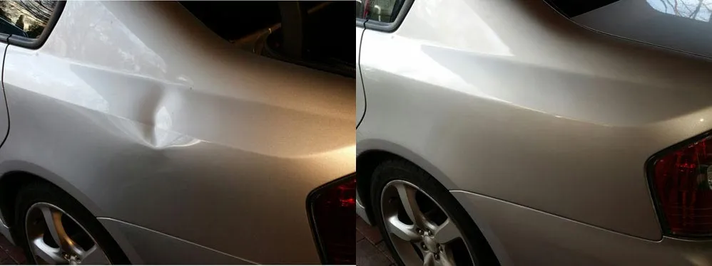 Car paint repair before and after, Dent & Scratch Direct