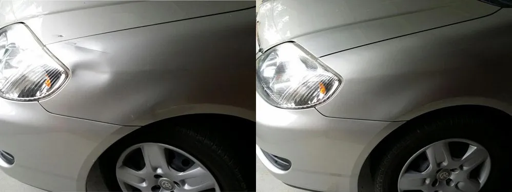 Car paint repair before and after, Dent & Scratch Direct