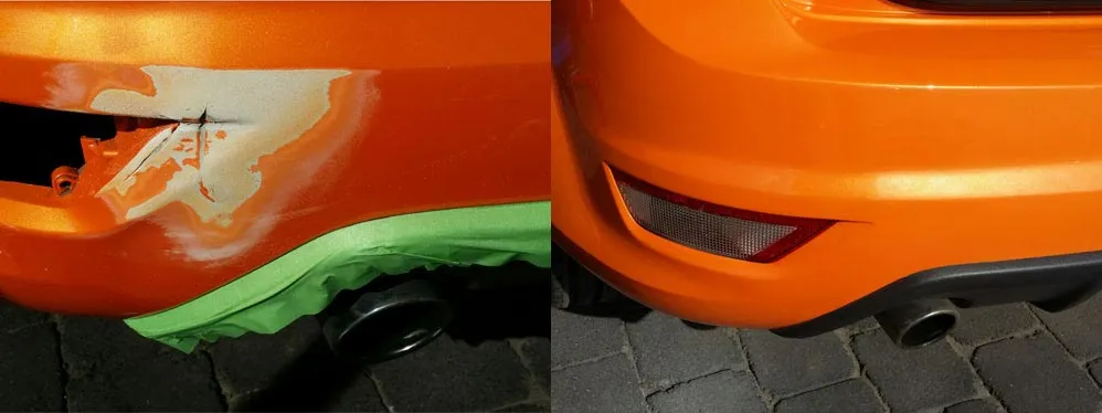 Car paint repair before and after, Dent & Scratch Direct