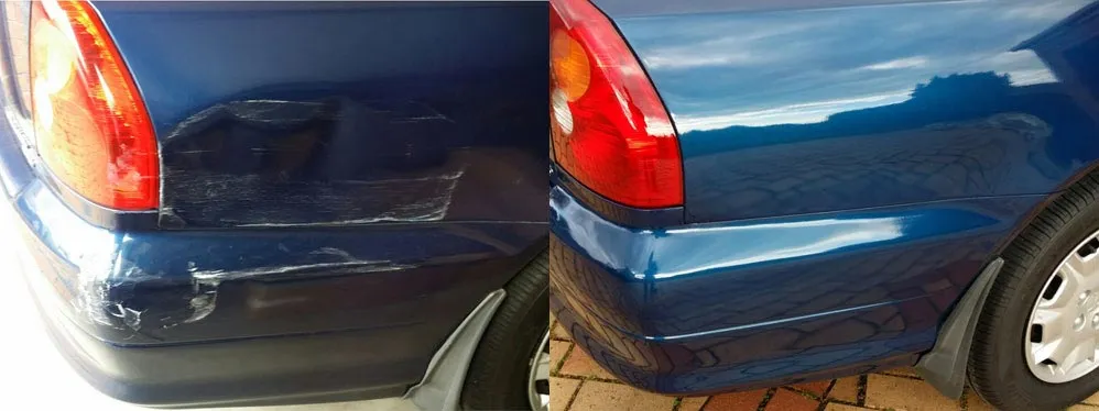 Car paint repair before and after, Dent & Scratch Direct