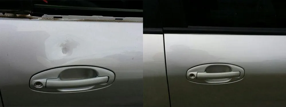 Car paint repair before and after, Dent & Scratch Direct