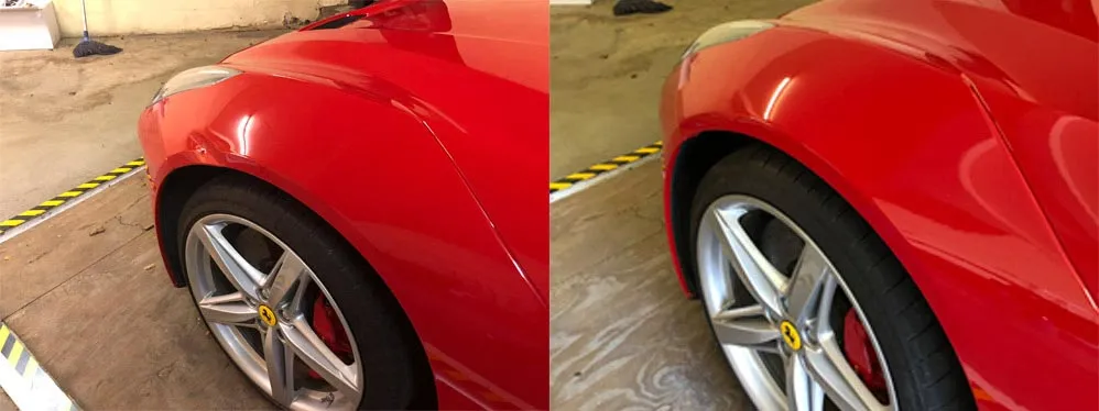 Car paint repair before and after, Dent & Scratch Direct
