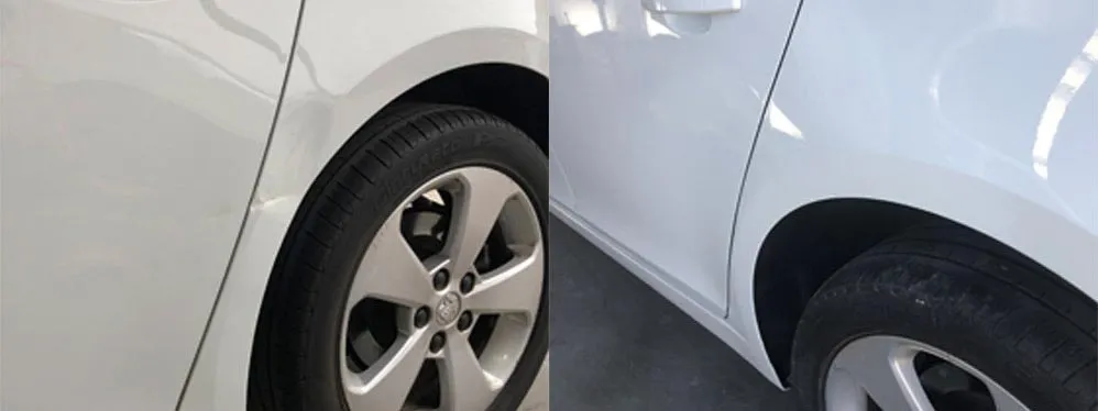 Car paint repair before and after, Dent & Scratch Direct