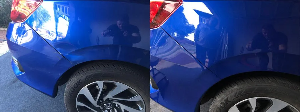 Car paint repair before and after, Dent & Scratch Direct