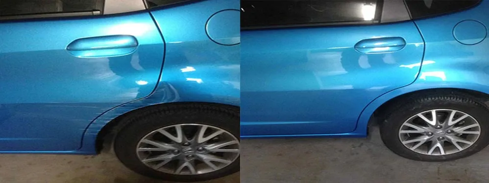 Car paint repair before and after, Dent & Scratch Direct