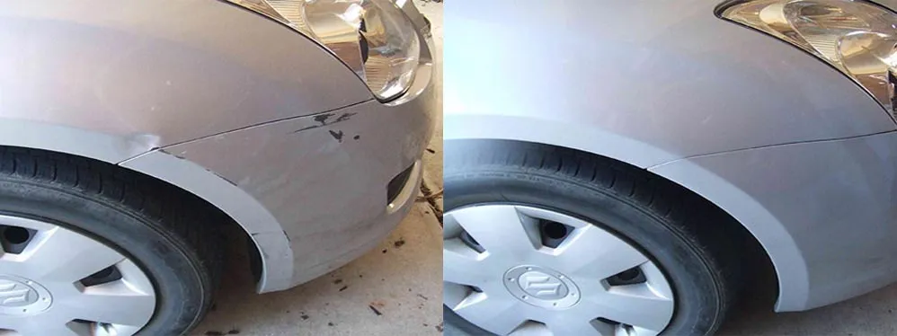 Car paint repair before and after, Dent & Scratch Direct