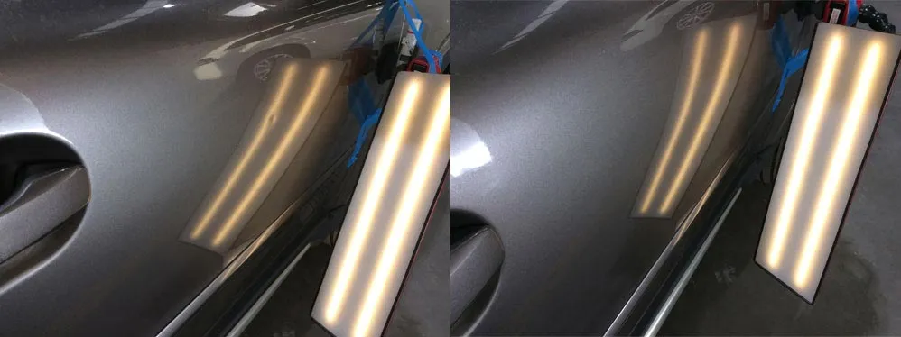 Paintless dent repair before and after, Dent & Scratch Direct