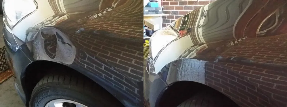 Paintless dent repair before and after, Dent & Scratch Direct