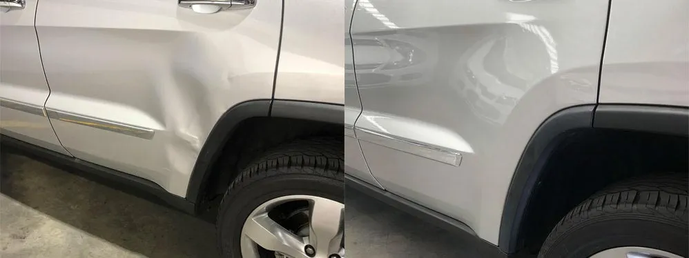 Paintless dent repair before and after, Dent & Scratch Direct