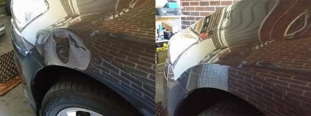 Paintless dent repair before and after, Dent & Scratch Direct