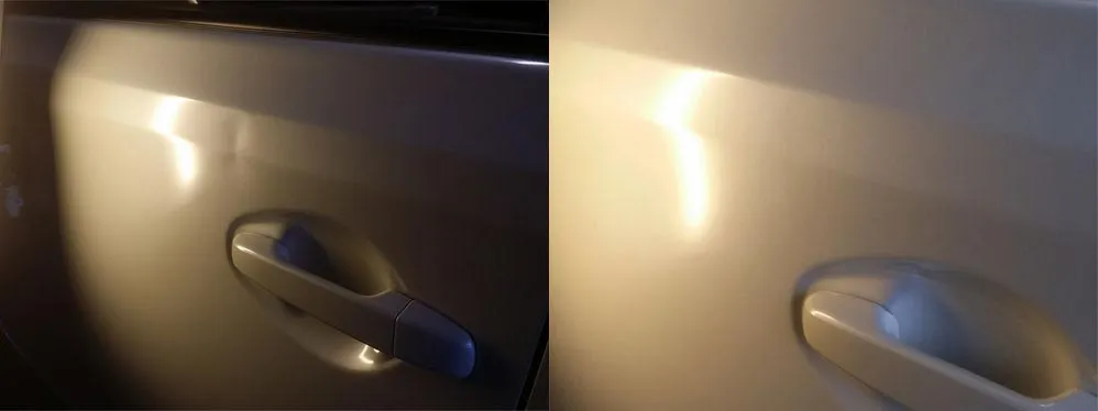 Paintless dent repair before and after, Dent & Scratch Direct